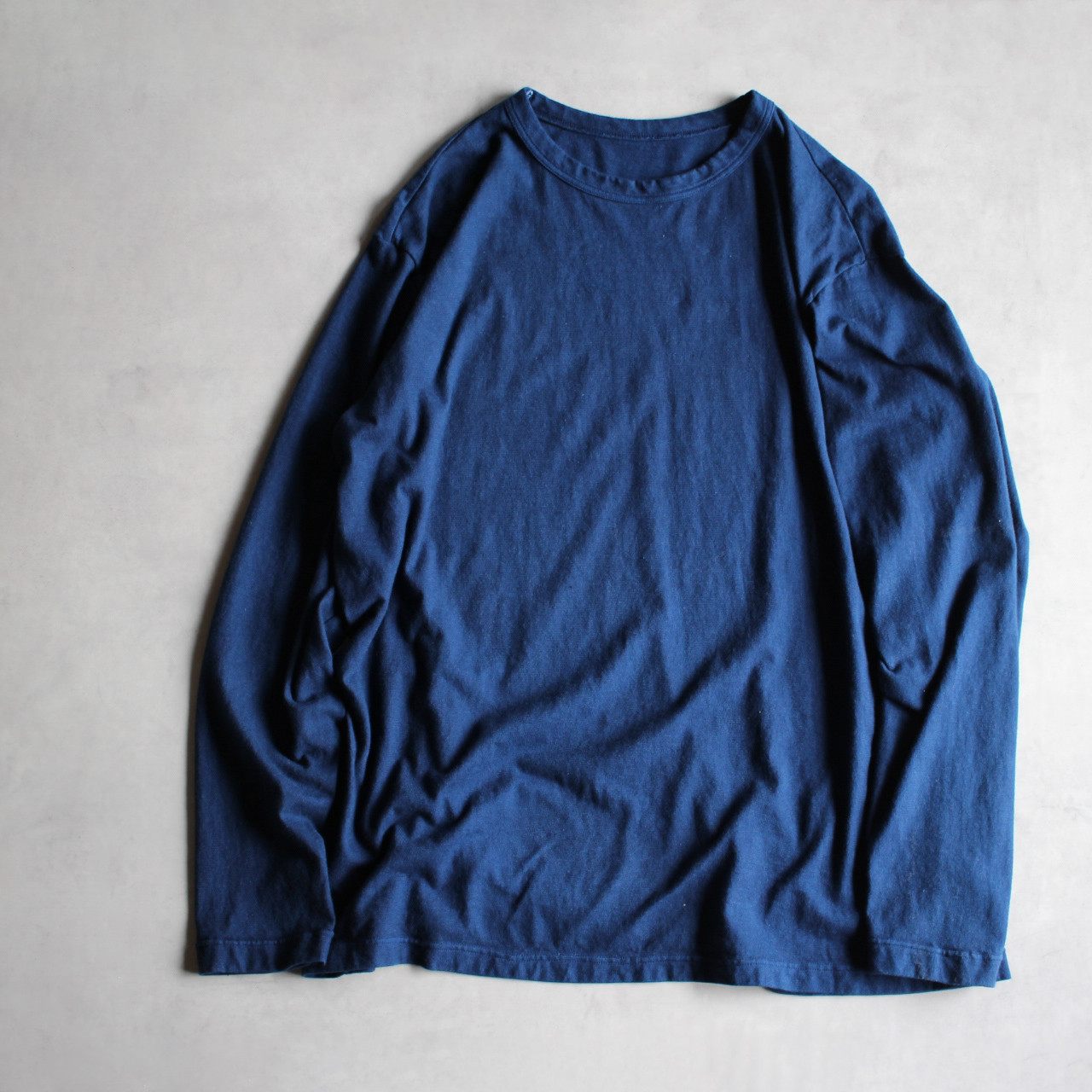 kito organic mannish L/S Tee / 群青色 / 藍染め