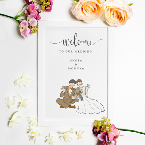 似顔絵 ウェディング 結婚式 ウェルカムボード （商品番号SNW