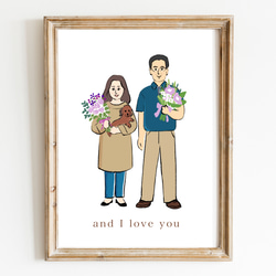 【ギフト】似顔絵アートポスター⭐️送料無料⭐️名入れ／ラッピング無料 5枚目の画像