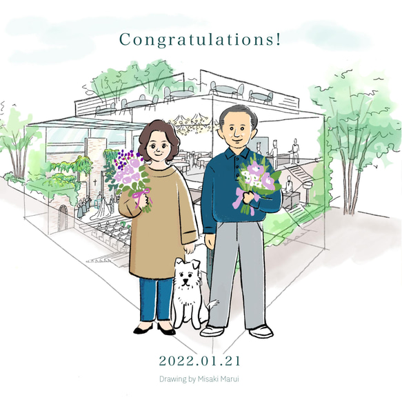 【ギフト】似顔絵アートポスター⭐️送料無料⭐️名入れ／ラッピング無料 6枚目の画像