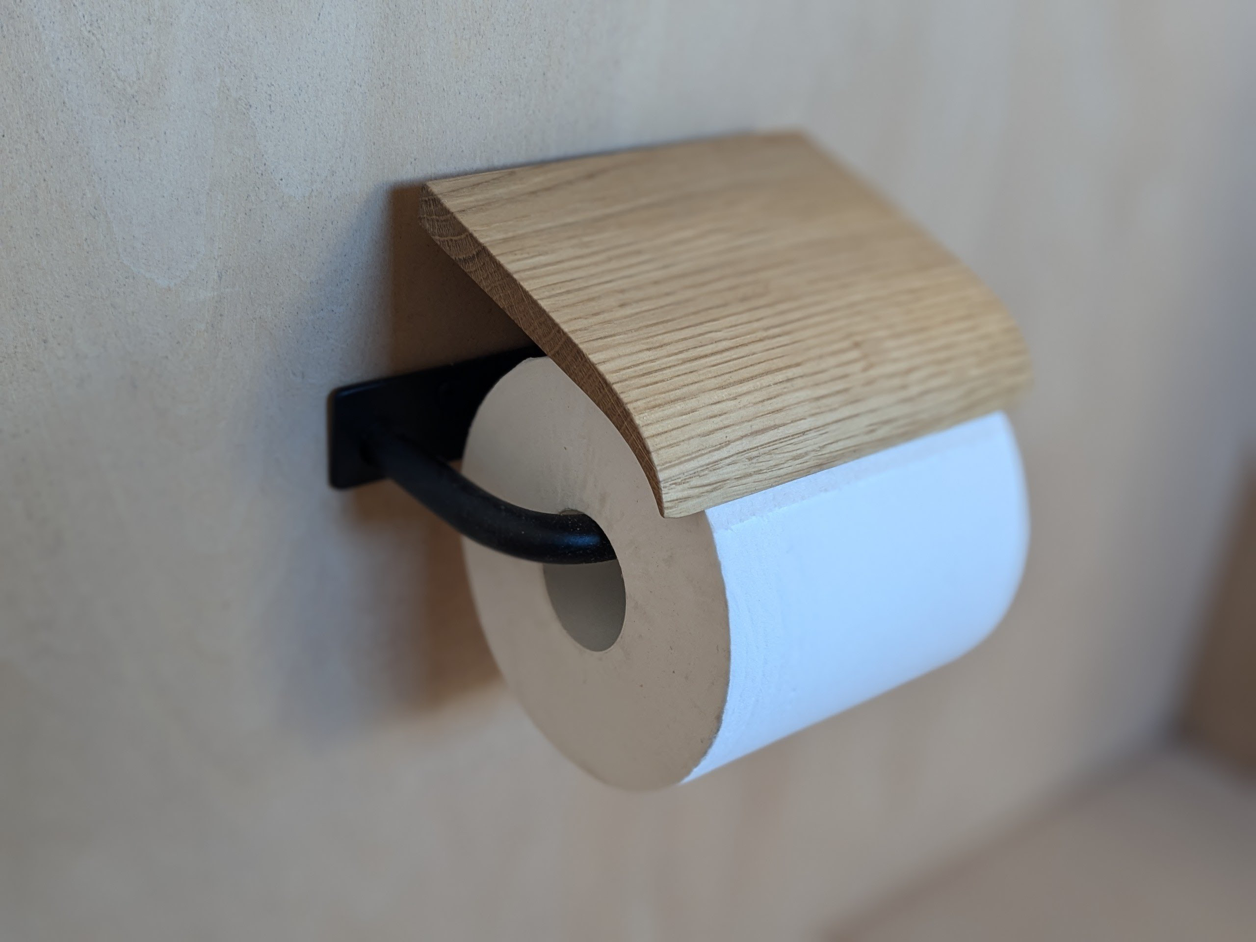 トイレットペーパーホルダー　アイアン＋木製  右差し用