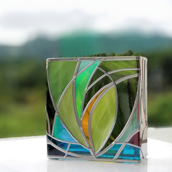 Glass Vase Rectangle “Ryukyu Yanbaru Green” 第1張的照片