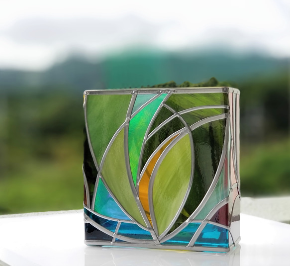 Glass Vase Rectangle “Ryukyu Yanbaru Green” 第1張的照片