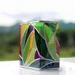Glass Vase Rectangle “Ryukyu Yanbaru Green” 第4張的照片