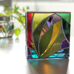 再販：『琉球山原Green』スクエアガラス花瓶 2枚目の画像