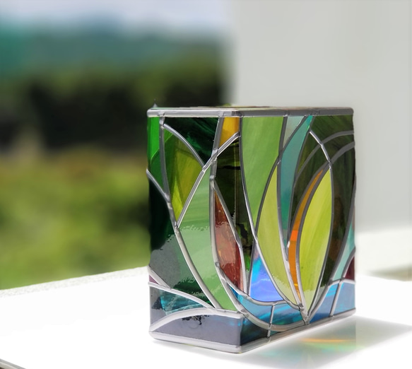 Glass Vase Rectangle “Ryukyu Yanbaru Green” 第6張的照片