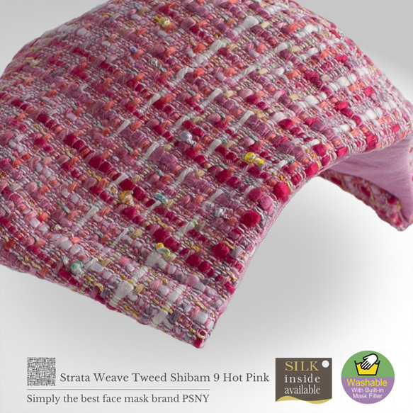 PSNY Tweed Shibam 9 Hot Pink 無紡布過濾 3D 奢華花呢美容面膜-SB09 第6張的照片