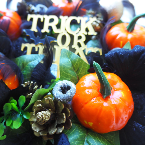 再販 ハロウィンNight ブラックリース 35cm パンプキン 誕生日  