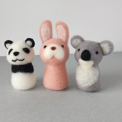 指人形 パンダ・ウサギ・コアラセット 羊毛フェルト なるさん 通販