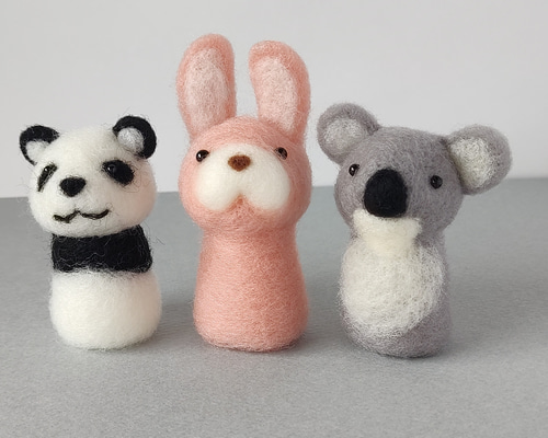 mohumohu様オーダー品　パンダうさぎコアラ　ゆびにんぎょう　指人形　保育 mohumohu様オーダー品 パンダうさぎコアラ ゆびにんぎょう 指