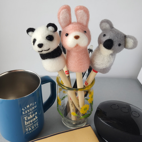 指人形 パンダ・ウサギ・コアラセット ☆12/31まで100円引き 羊毛