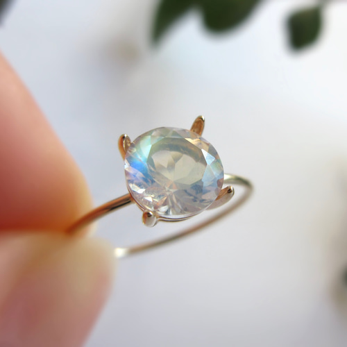 極上粒】K10「アンデシンラブラドライト」6mm美粒ブリリアントリング