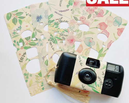 再販】ボタニカルフラワー 写ルンですカバー 5枚セット クラフト紙