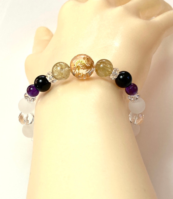 【◆九頭龍大神の覇皇◆大玉・九頭龍彫りブレスレット・戸隠山御神水浄化】変革　流れ　変化を起こす　守護　上昇　龍神　龍　 5枚目の画像