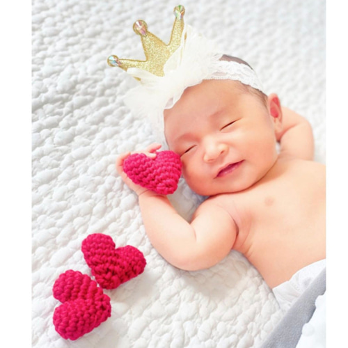 ハートの編みぐるみ5個セット ニューボーンフォト 月齢フォト