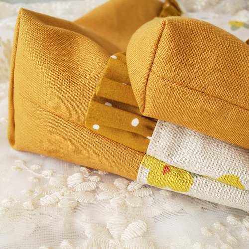 入園・入学準備 》北欧花柄 フリル付きレッスンバッグとシューズバッグ