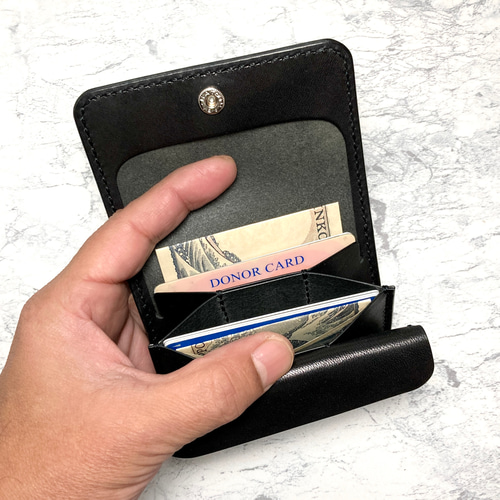 手ぶらで出かける小さい本革財布｜栃木レザー コンパクト財布 手縫い