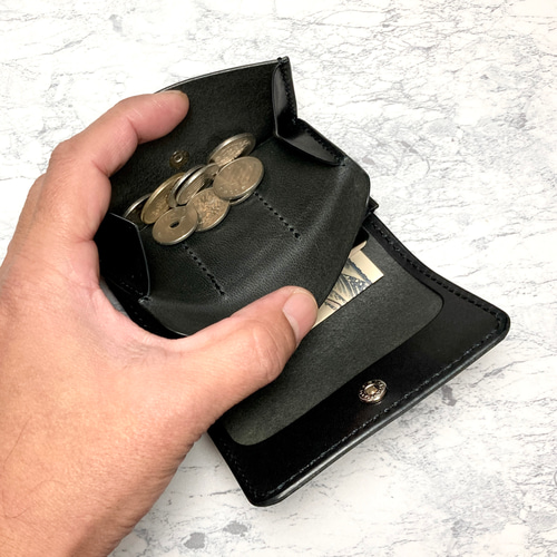手ぶらで出かける小さい本革財布｜栃木レザー コンパクト財布 手縫い