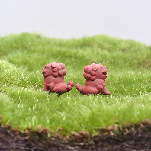 苔テラリウム用フィギュア『豆サイズのシーサー』(阿吽ペア