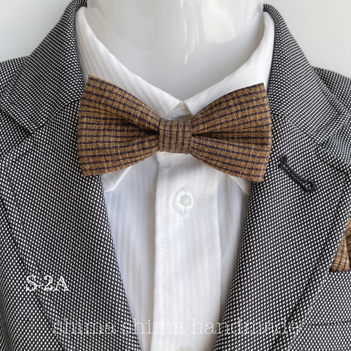 ✳︎オーダー品✳︎ハンドメイド✳︎蝶ネクタイ　ブラウンチェック ✳︎オーダー品✳︎ハンドメイド✳︎蝶ネクタイ ブラウンチェック