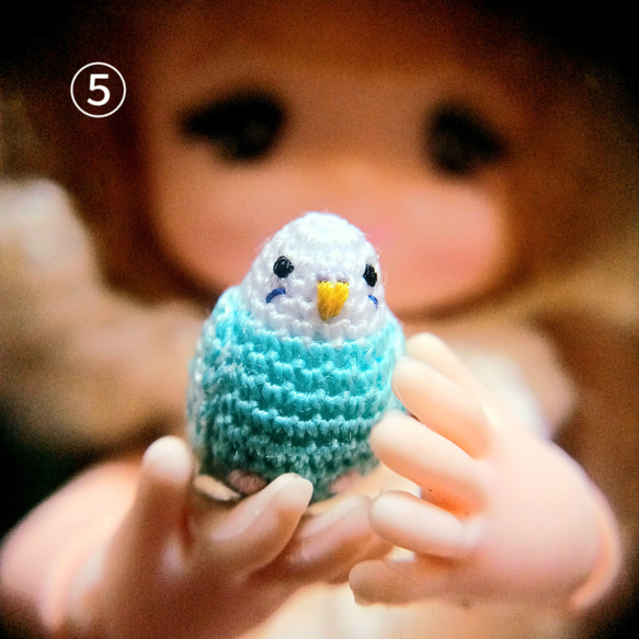 【超ミニチュアあみぐるみ】選べるセキセイインコさん 10枚目の画像