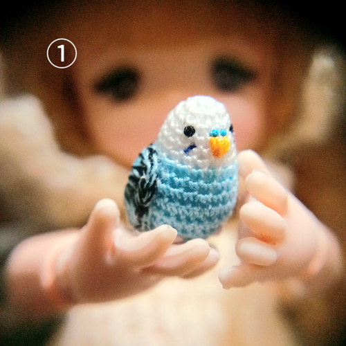 超ミニチュアあみぐるみ】選べるセキセイインコさん あみぐるみ 猫天