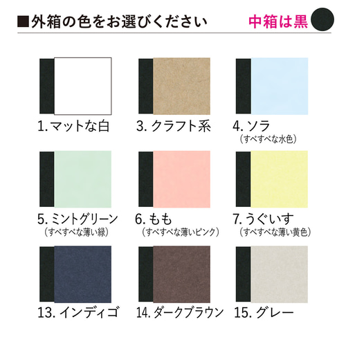 長方形スリーブ箱（中）5個入り［中箱：黒］ ギフトボックス