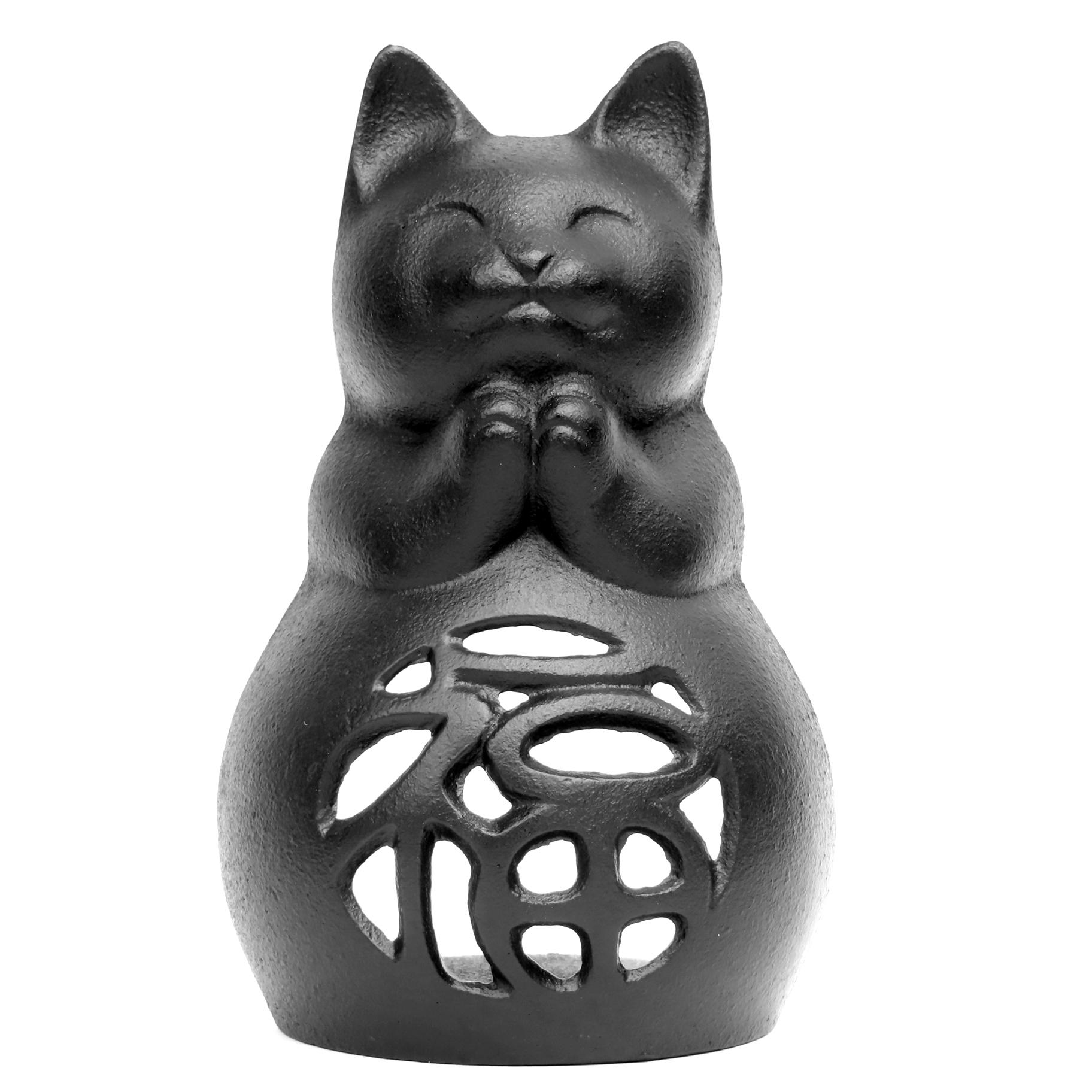 岩鋳 キャンドルスタンド  南部鉄器　ふくねこ　ブラック&ホワイト　まとめて 岩鋳 キャンドルスタンド 南部鉄器 ふくねこ ブラック&ホワイト