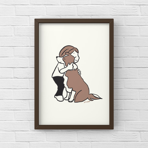 ボーダーコリー【親友】名入れ可能イラストポスター 犬 イラスト