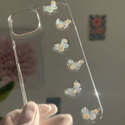 R51小つぶちょうちょう 蝶々 クリアケース スマホケース iPhoneケース