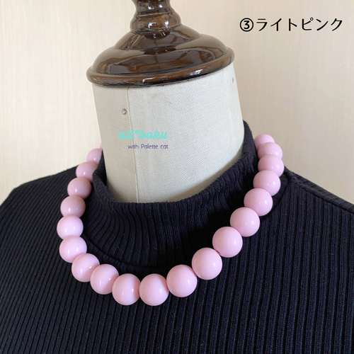 レトロ 16mm 大玉ネックレス 10colors ネックレス・ペンダント ali  