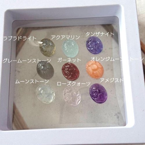 Pt900 選べる！ お花の彫刻 カービング ペンダント ガーネット ムーン  