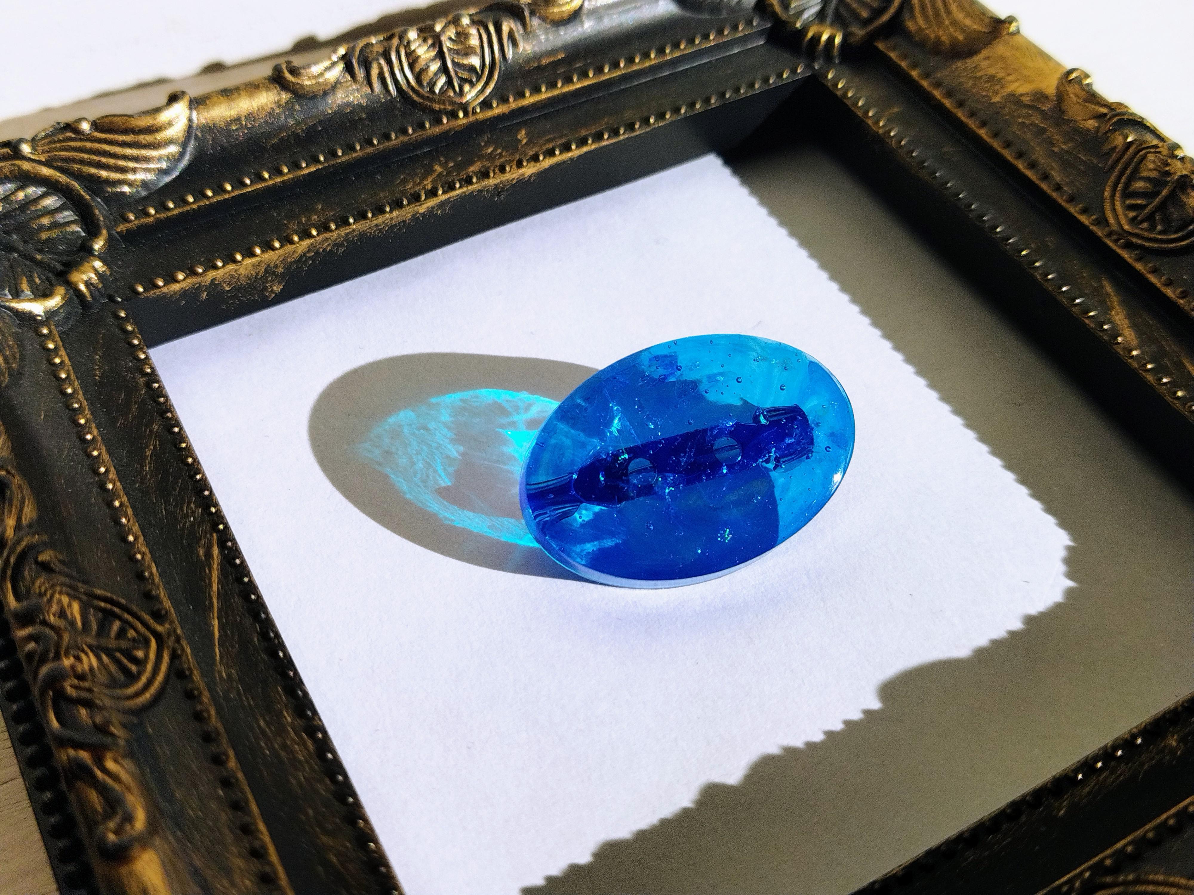オーストリア　サファイアブルー　ガラス　オーバル　ブローチ サファイア ブローチ / Blue Sapphire Brooch - ショップ NATSU