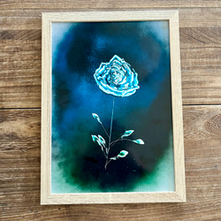 涼を感じる青】「夢よりの使者」原画 A4フレーム付き風景画 スプレー