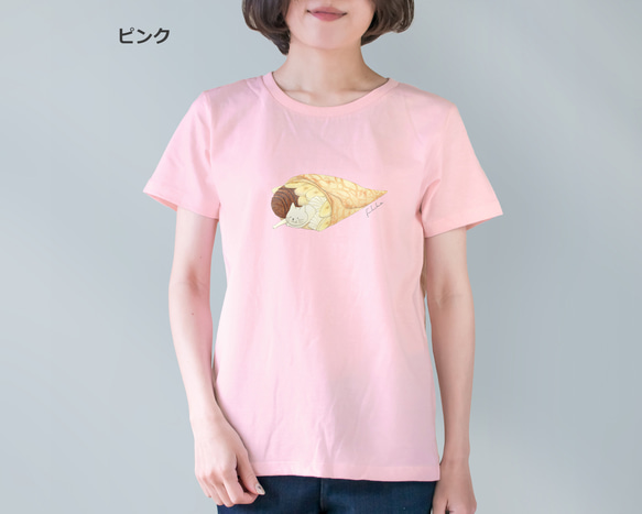 選べるチョコバナナクレープとネコぱんのTシャツ【受注制作】 7枚目の画像