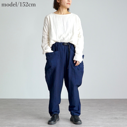 キャンプワークパンツ/ネイビー/三河木綿一本刺し子 ロング キャンプワークパンツ/ネイビー/三河木綿一本刺し子 ロング