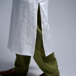 【プレミアム】 Linen dress スリットワンピース / ホワイト a032j-wht1 8枚目の画像