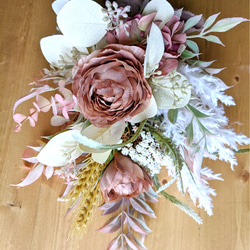 ニュアンスカラーミニスワッグ 〜パンパスグラス×アンティーク  