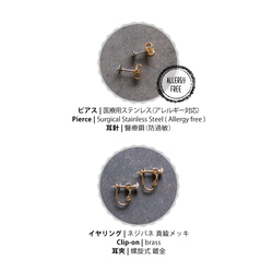 猫とpompomのピアス・イヤリング（黒） 6枚目の画像