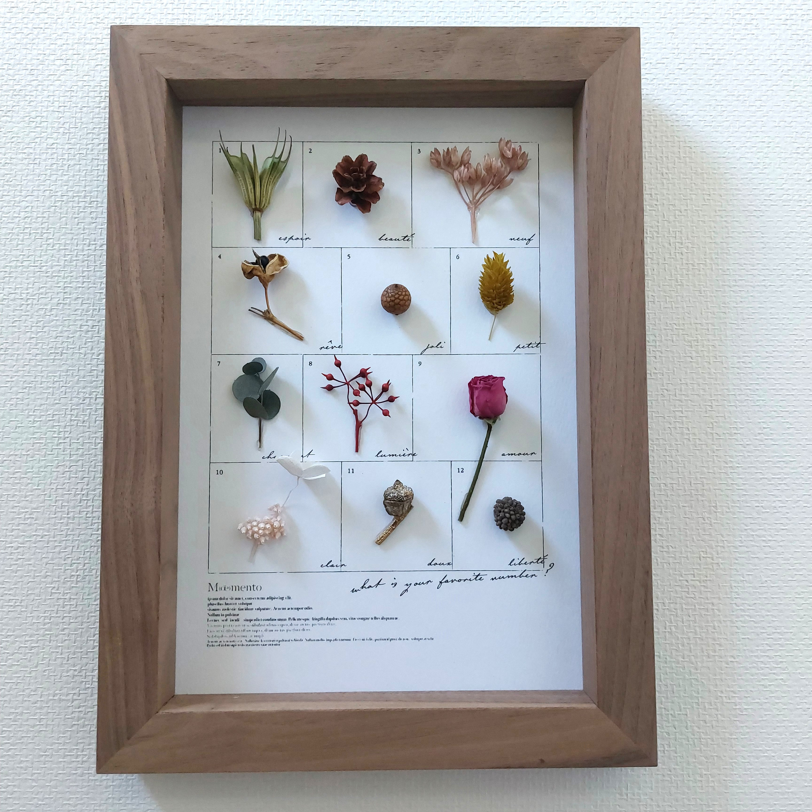 【moemento ボタニカル フレーム】A-4・アンティーク調  ホワイト