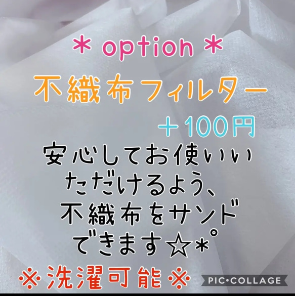 期間限定セール✨️【2枚セット】女の子向け選べるキッズマスク＊選べる裏地＊冷感＊抗菌＊不織布フィルター 11枚目の画像