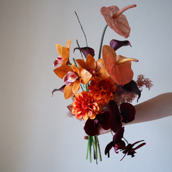 シンビジュームとアンスリウムのニュアンスブーケ シンビジュームとアンスリウムのニュアンスブーケ アンスリウム