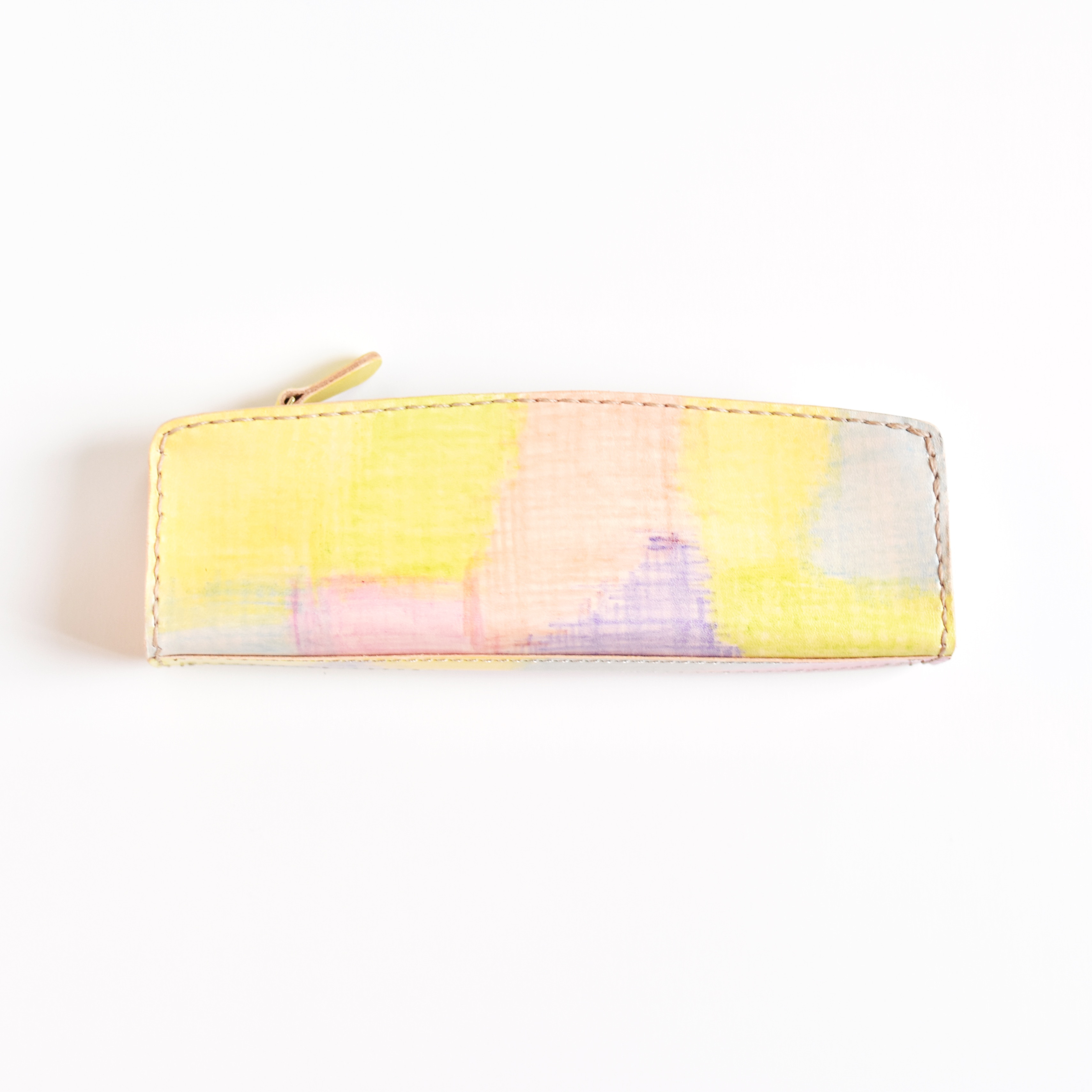 革の手染めペンケース 「春風  No.195（ファスナーのペンケース）」