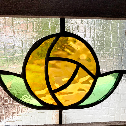 ステンドグラス※パネル※Rose 枠ブラウン その他インテリア雑貨 Glass