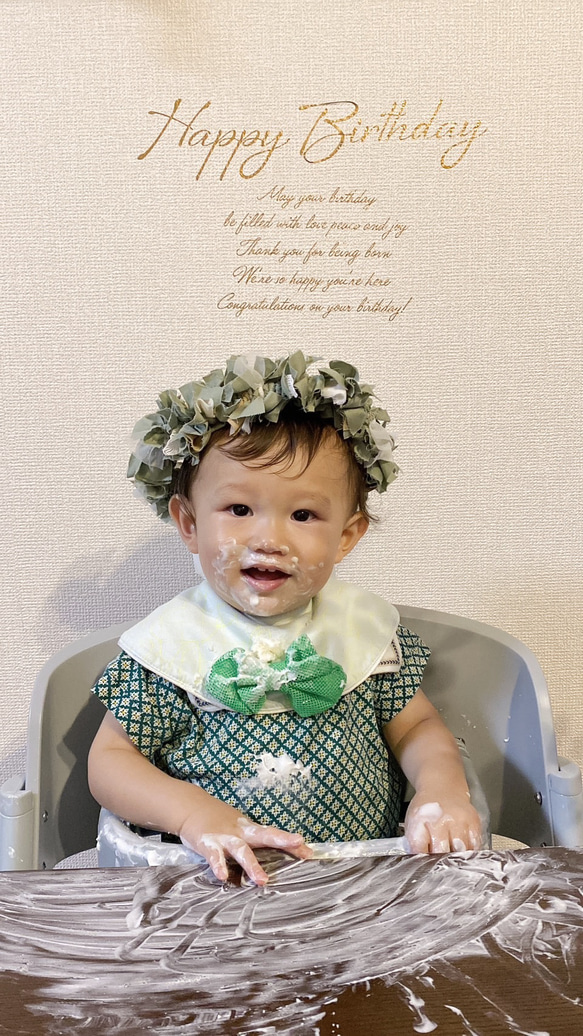 蓬鬆絲帶皇冠開心果❀半歲週歲生日六一兒童節男孩節男孩 第3張的照片