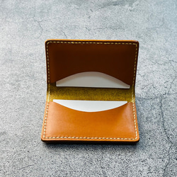 【手縫】キャメル色本革名刺入れケース（キャメル糸） 3枚目の画像