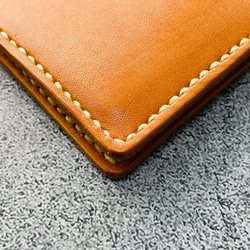 【手縫】キャメル色本革名刺入れケース（キャメル糸） 5枚目の画像