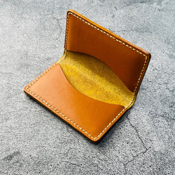 【手縫】キャメル色本革名刺入れケース（キャメル糸） 6枚目の画像