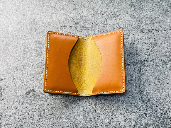 【手縫】キャメル色本革名刺入れケース（キャメル糸） 7枚目の画像