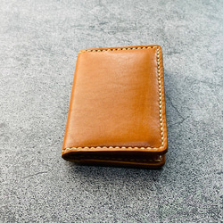 【手縫】キャメル色本革名刺入れケース（キャメル糸） 4枚目の画像